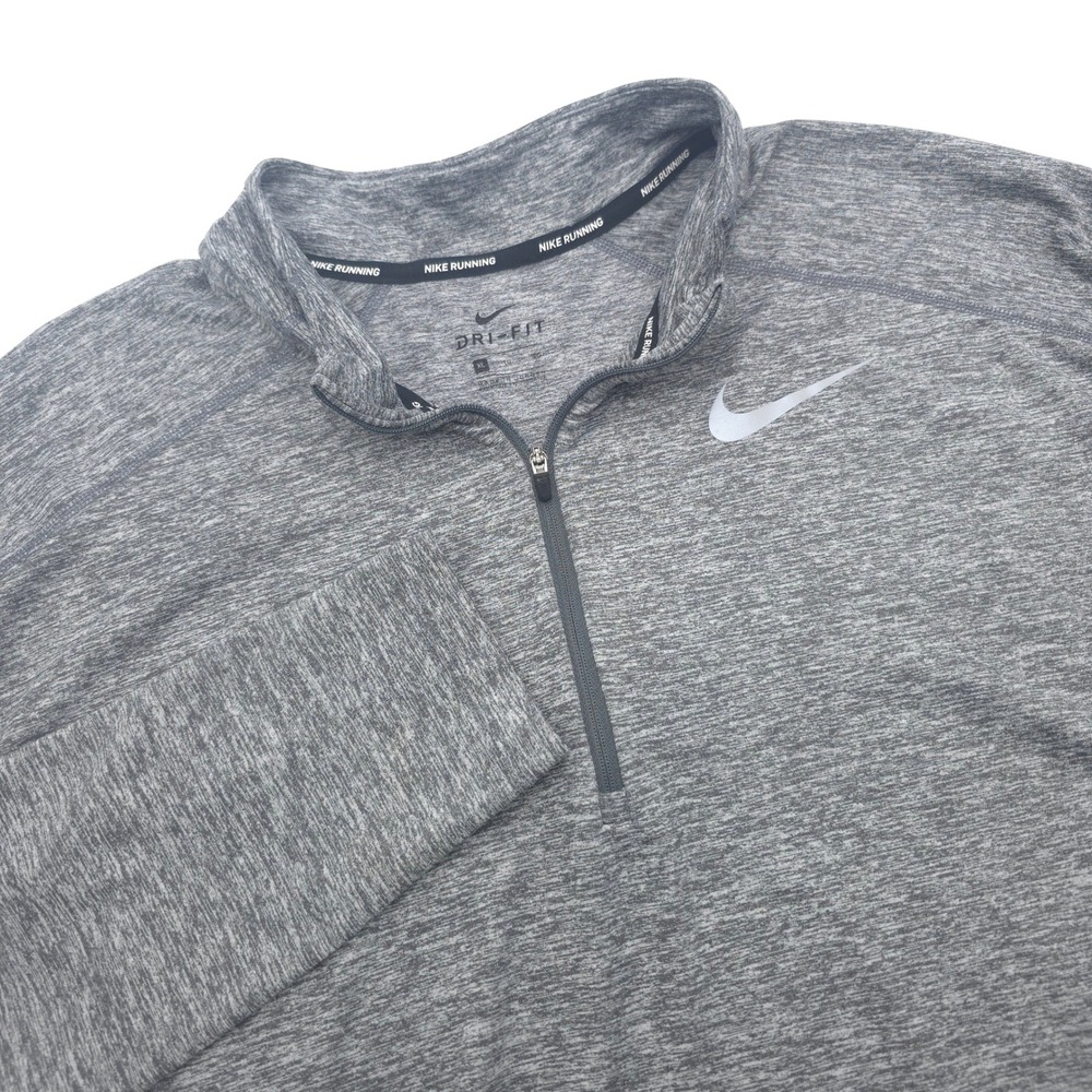 Nike Running Dri-FIT 1/2 Zip Pullover Men XL Gray Heather Long Sleeve 857820
